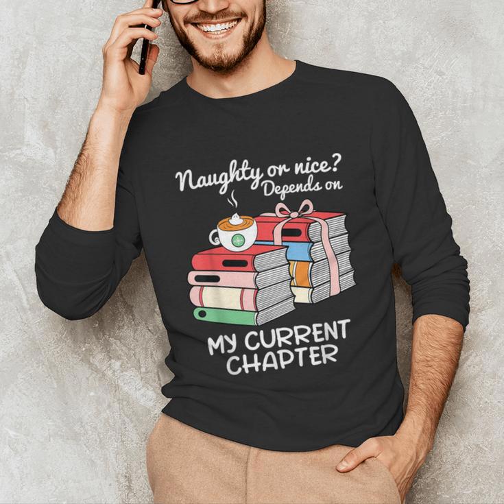 Christmas Book Lovers Naughty Or Nice Unisex Long Sleeve T-Shirt