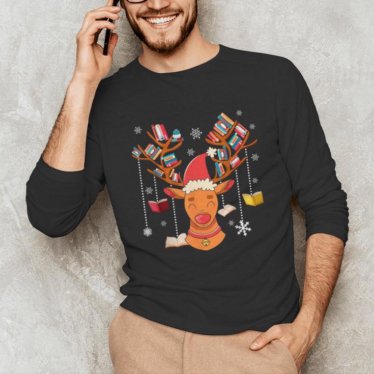Christmas Librarian Reindeer Xmas Book Teachers Love Reading Unisex Long Sleeve T-Shirt Christmas Librarian Reindeer Xmas Book Teachers Love Reading Unisex Long Sleeve T-Shirt