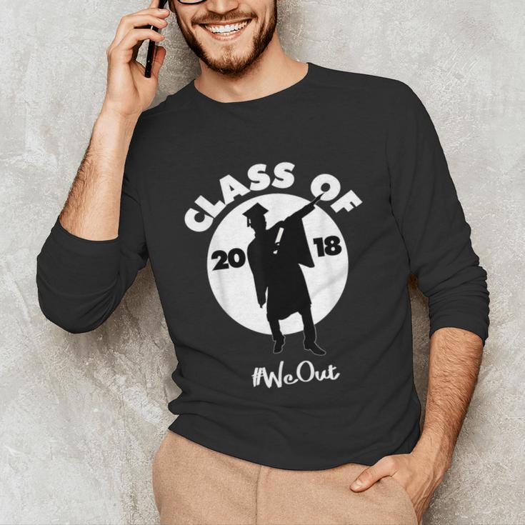 Class Of 2018 Dabbing Graduations Shirt-High School Grad Tee Unisex Long Sleeve T-Shirt