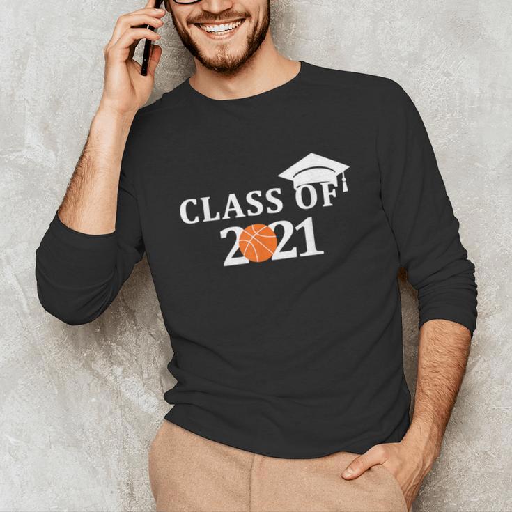 Class Of 2021 Graduation Him Her Basketball Pullover Unisex Long Sleeve T-Shirt