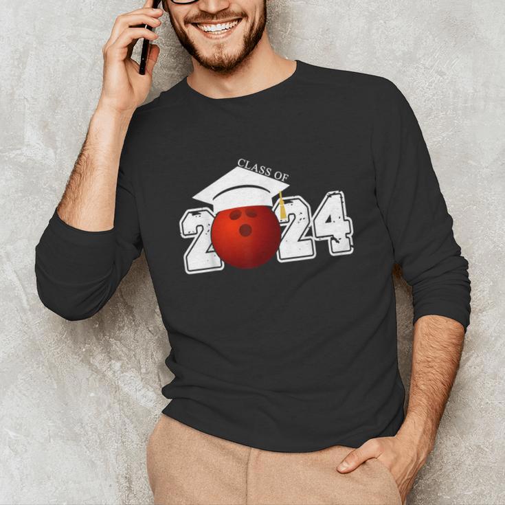 Class Of 2024 Graduation For Him Her Bowling Sports Unisex Long Sleeve T-Shirt