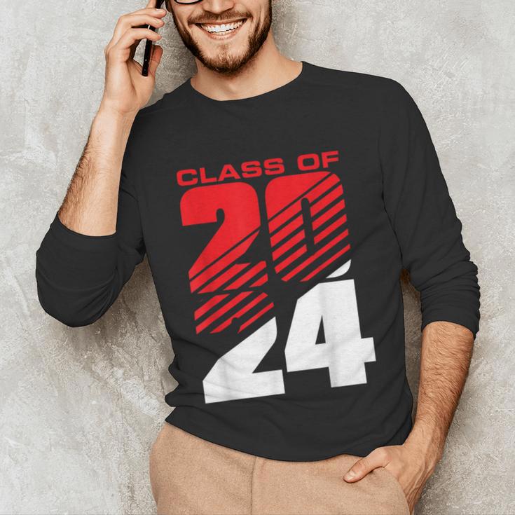 Class Of 2024 High School Senior Graduation Red Sports Style Unisex Long Sleeve T-Shirt