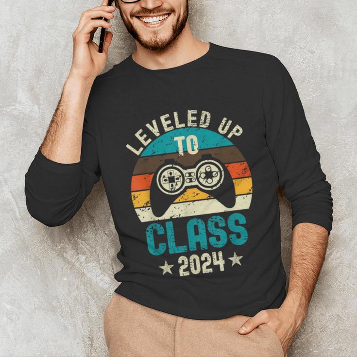 Class Of 2024 Senior Graduation Leveled Up Gamer Class 2024 Unisex Long Sleeve T-Shirt