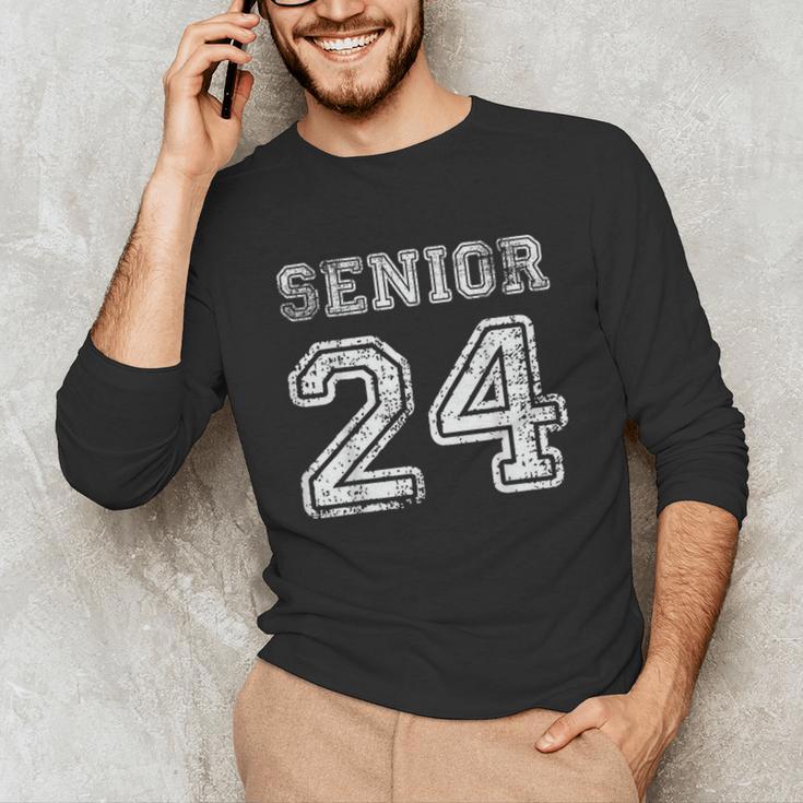 Class Of 2024 Senior Graduation Tee Back To School Vintage Unisex Long Sleeve T-Shirt