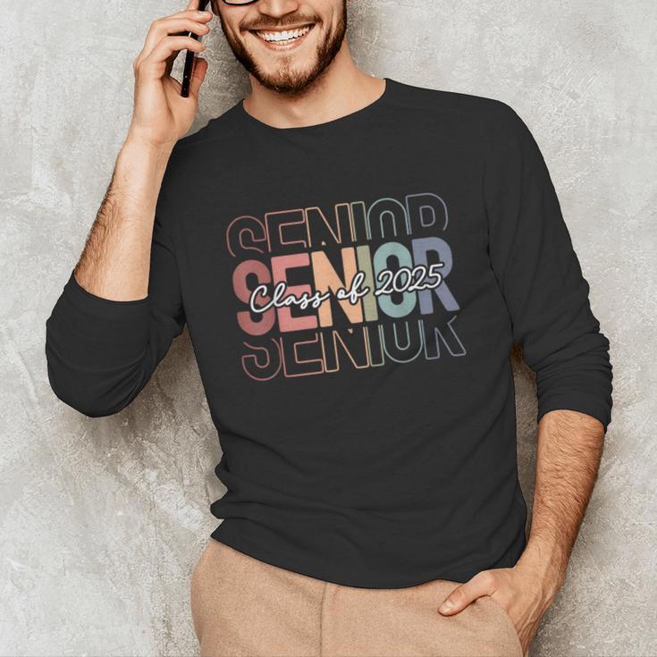Class Of 2025 Senior 2025 Graduation Leopard Retro Rainbow Unisex Long Sleeve T-Shirt