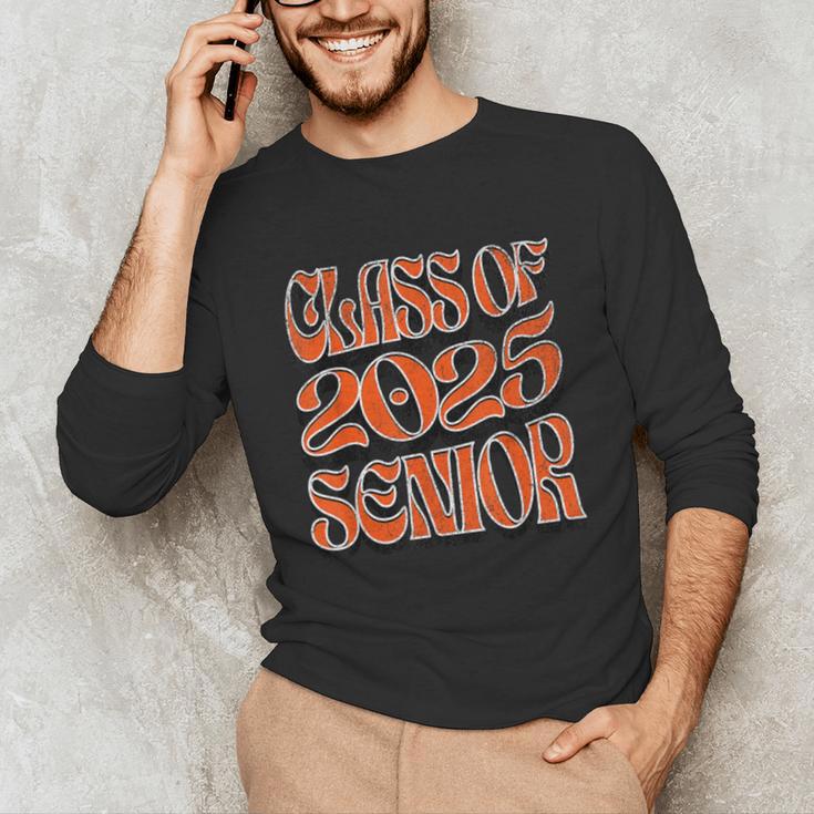 Class Of 2025 Senior Orange And Student Graduation Unisex Long Sleeve T-Shirt