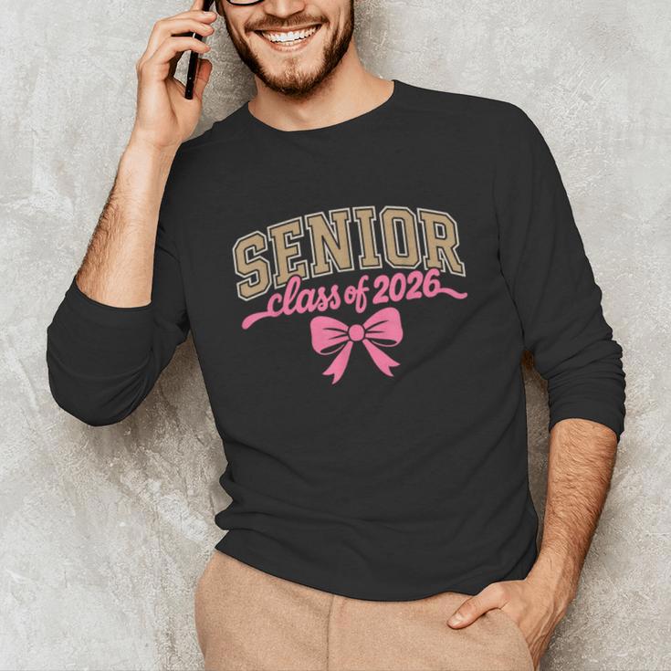 Class Of 2026 Pink Coquette Bow Senior Graduation Unisex Long Sleeve T-Shirt