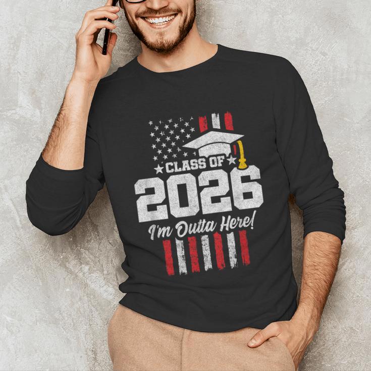 Class Of 2026 Senior Graduation American Flag Senior 2026 Unisex Long Sleeve T-Shirt