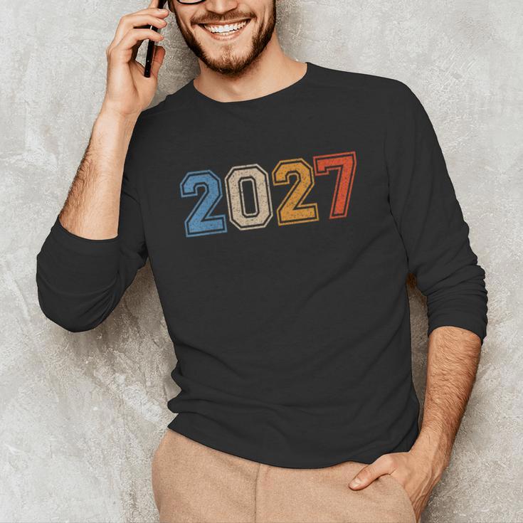 Class Of 2027 Graduate Shirts For Men Women Graduation Retro Unisex Long Sleeve T-Shirt