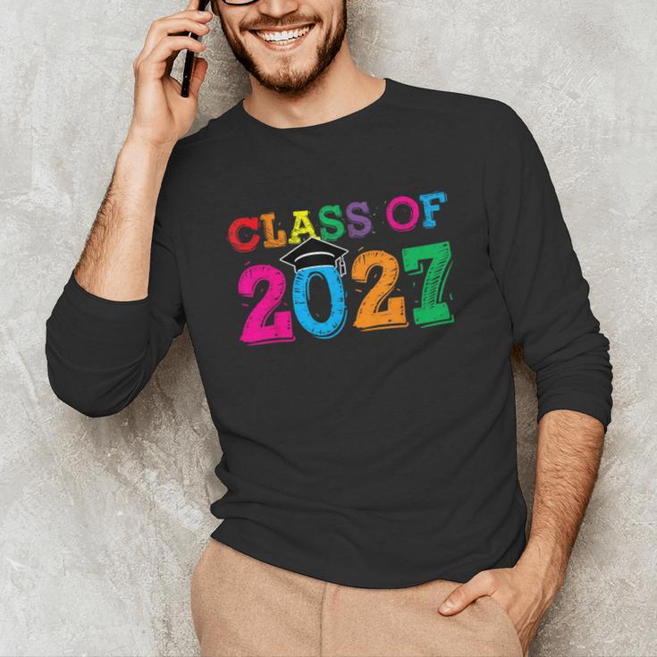 Class Of 2027 Shirt For Boys And Girls Fun 2027 Graduation Unisex Long Sleeve T-Shirt