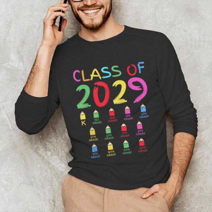 Class Of 2029 Senior Class 2029 Idea Graduation Grow With Me Unisex Long Sleeve T-Shirt