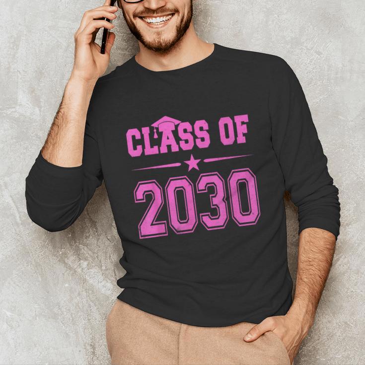 Class Of 2030 Pink Girls Shirt Graduation Unisex Long Sleeve T-Shirt