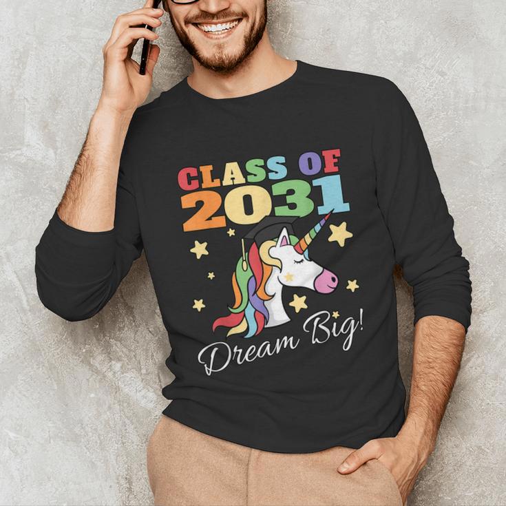 Class Of 2031 Magical Unicorn Graduation Cap Unisex Long Sleeve T-Shirt