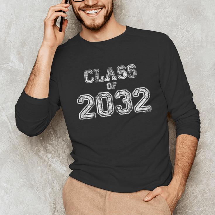 Class Of 2032 Shirt Senior 2032 Graduation Him Her Unisex Long Sleeve T-Shirt