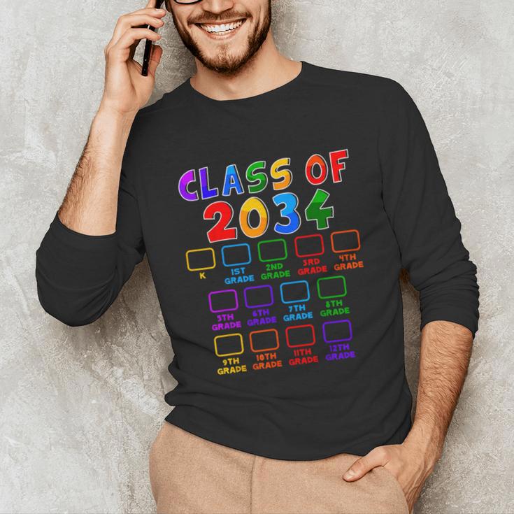 Class Of 2034 Grow With Me Graduation First Day Of School Unisex Long Sleeve T-Shirt