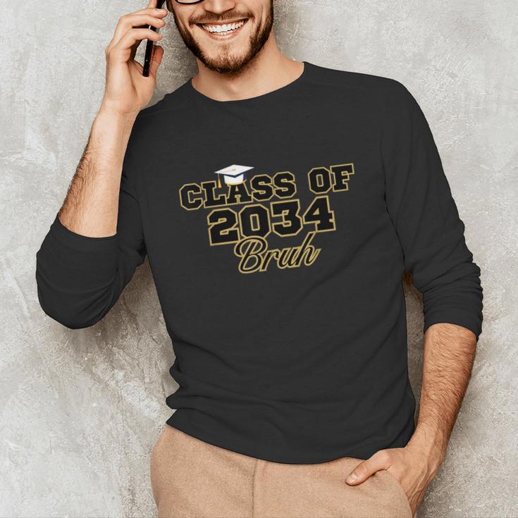 Class Of 2034 Senior 2034 Graduation Bruh Unisex Long Sleeve T-Shirt