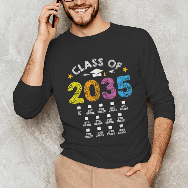 Class Of 2035 Grow With Me Checklist Graduation Unisex Long Sleeve T-Shirt