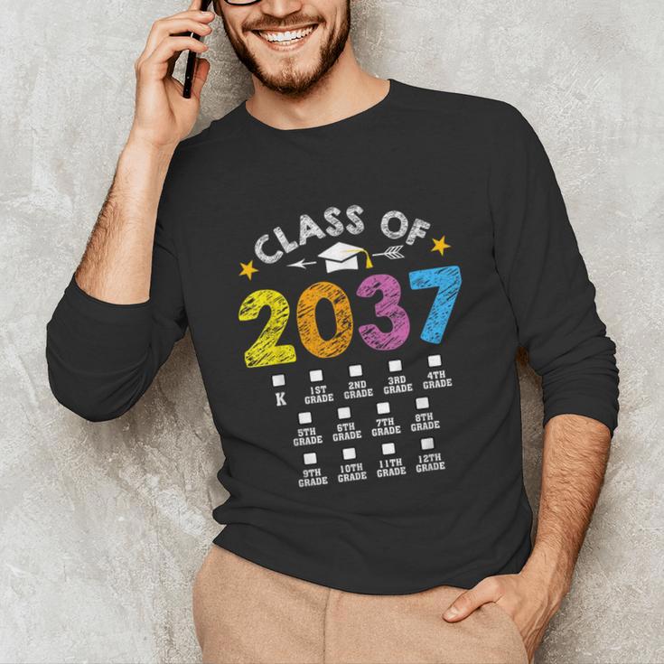 Class Of 2037 Grow With Me Checklist Graduation Unisex Long Sleeve T-Shirt