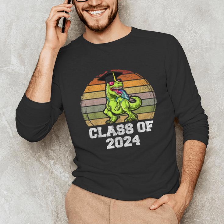 Class Of Dinosaur Apparel 2024 Graduation Graduate Dino Boy Unisex Long Sleeve T-Shirt
