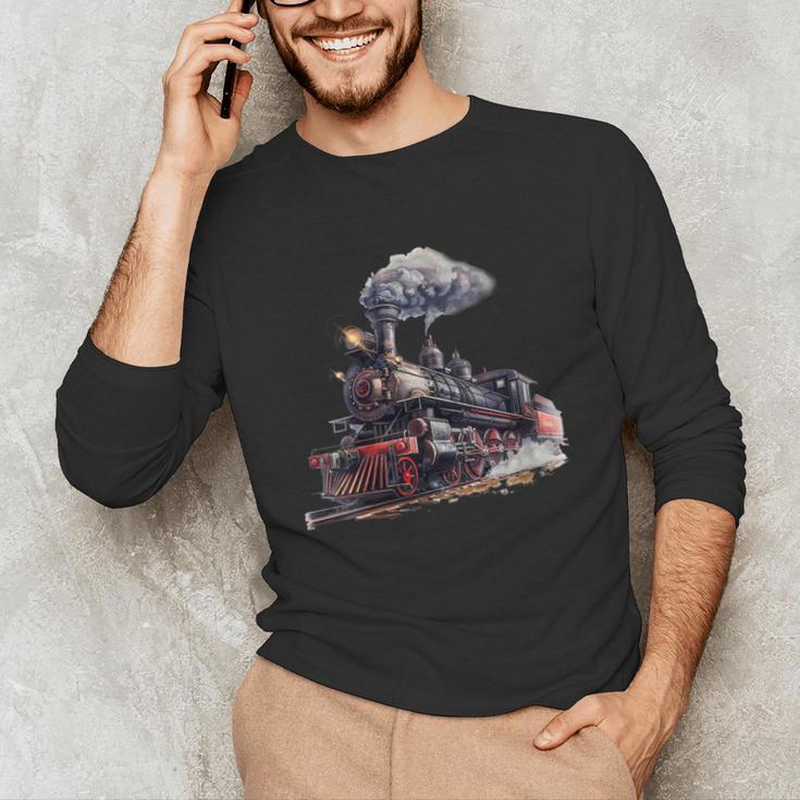 Classic Steam Train Enthusiasts Nostalgia For Train Lovers Unisex Long Sleeve T-Shirt
