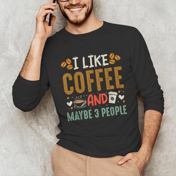 Coffee & Introvert Humor Tee Quote Cute Font Unisex Long Sleeve T-Shirt Coffee & Introvert Humor Tee Quote Cute Font Unisex Long Sleeve T-Shirt