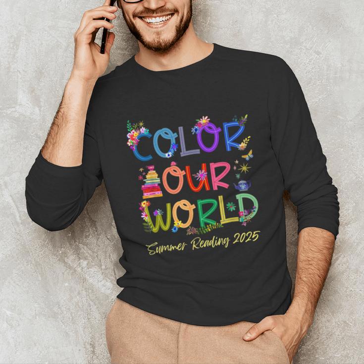 Color Our World Summer Reading 2025 Boho Wildflower Book Unisex Long Sleeve T-Shirt Color Our World Summer Reading 2025 Boho Wildflower Book Unisex Long Sleeve T-Shirt