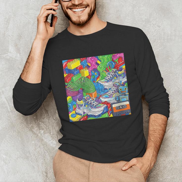 Colorful Kidcore 90s Nostalgia Meme Sneakers Robot Toy Slime Unisex Long Sleeve T-Shirt Colorful Kidcore 90s Nostalgia Meme Sneakers Robot Toy Slime Unisex Long Sleeve T-Shirt