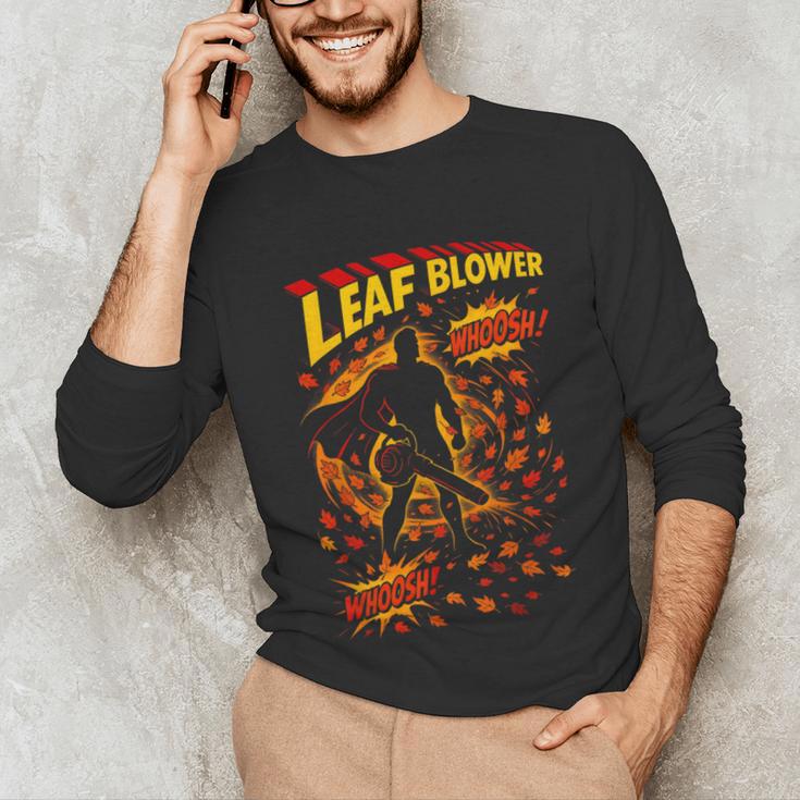 Comic Book Superhero Fall Season Leaf Blower Unisex Long Sleeve T-Shirt
