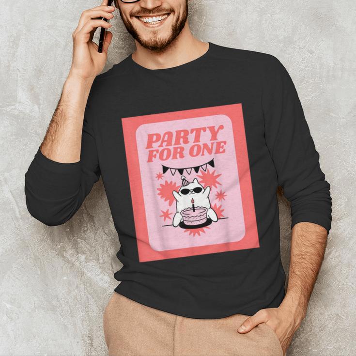 Cool Fun Cute Party Introvert Cat Character Unisex Long Sleeve T-Shirt Cool Fun Cute Party Introvert Cat Character Unisex Long Sleeve T-Shirt