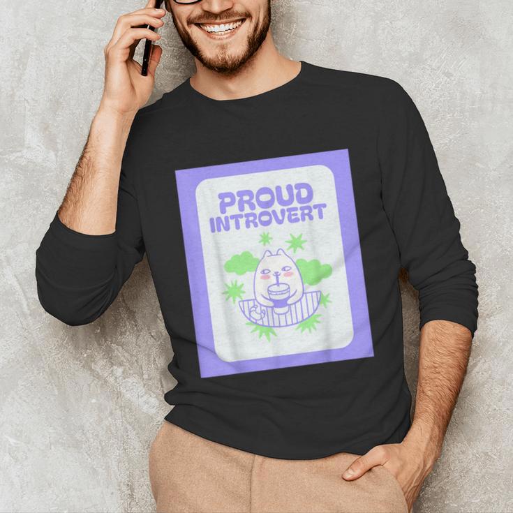 Cool Fun Cute Proud Introvert Cat Character For Men Women Unisex Long Sleeve T-Shirt Cool Fun Cute Proud Introvert Cat Character For Men Women Unisex Long Sleeve T-Shirt