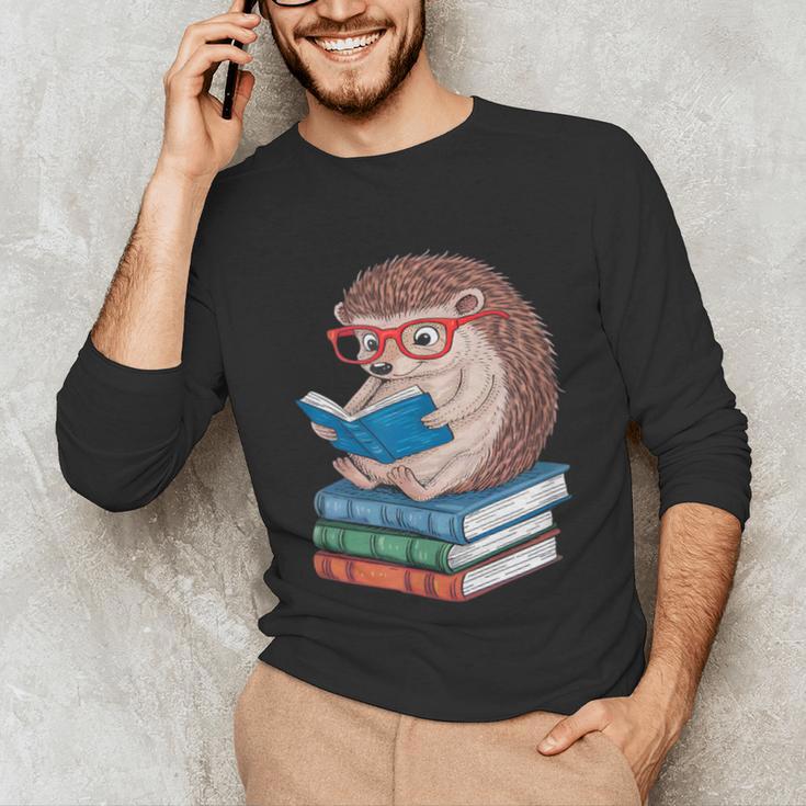 Cool Hedgehog Book Nerd Readers Unisex Long Sleeve T-Shirt Cool Hedgehog Book Nerd Readers Unisex Long Sleeve T-Shirt