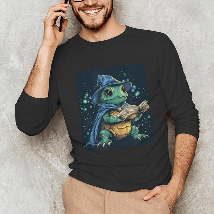 Cool Magical Book With Wizard Turtle For Adults And Kids Unisex Long Sleeve T-Shirt Cool Magical Book With Wizard Turtle For Adults And Kids Unisex Long Sleeve T-Shirt