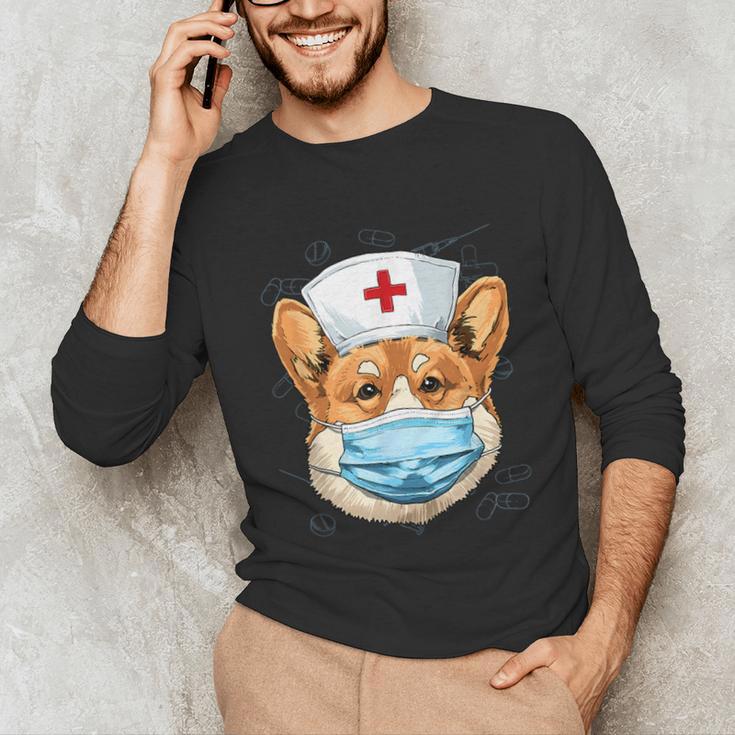 Corgi Dog Nurse RN Nursing School Graduation Unisex Long Sleeve T-Shirt