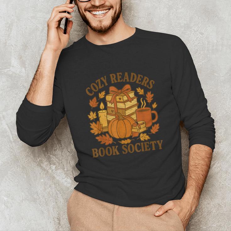 Cozy Readers Book Society Vintage Fall Books & Pumpkin Unisex Long Sleeve T-Shirt