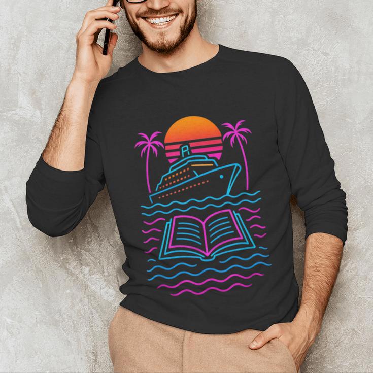 Cruise Ship Vacations Reading Book Lovers Sunset Unisex Long Sleeve T-Shirt