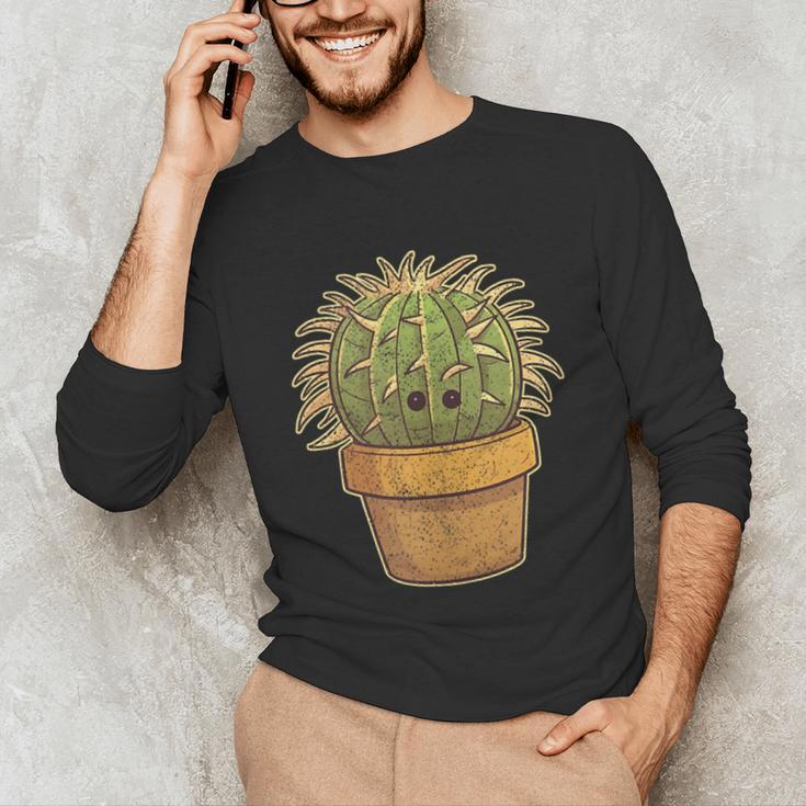 Cute Golden Barrel Cactus Introvert Distressed Unisex Long Sleeve T-Shirt Cute Golden Barrel Cactus Introvert Distressed Unisex Long Sleeve T-Shirt