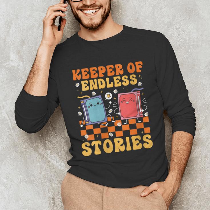 Cute Librarian Library Book Lover Keeper Of Endless Stories Unisex Long Sleeve T-Shirt