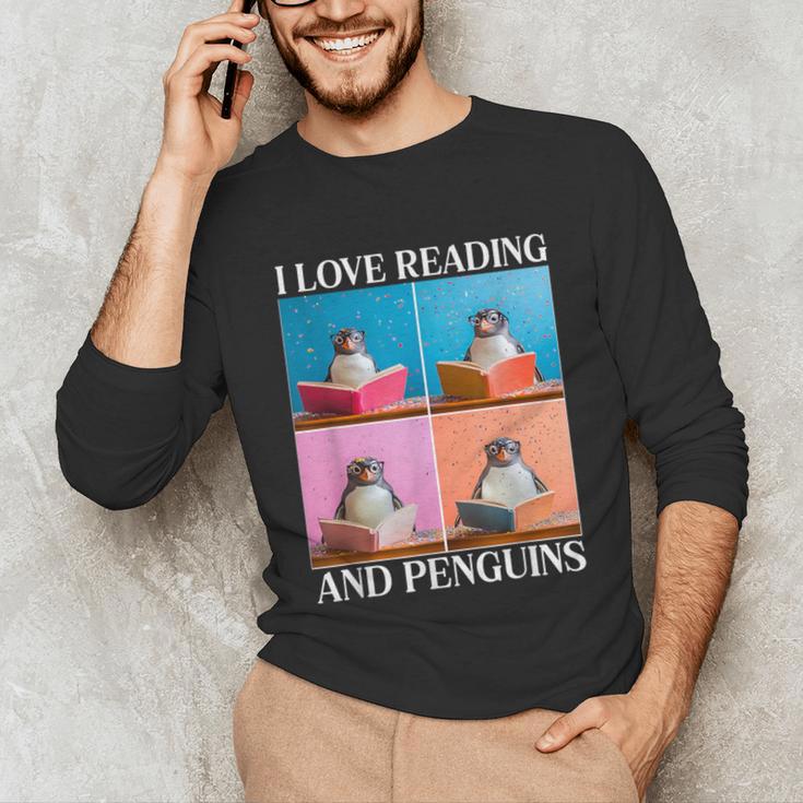 Cute Penguin Reading Book School Librarian Teacher Student Unisex Long Sleeve T-Shirt