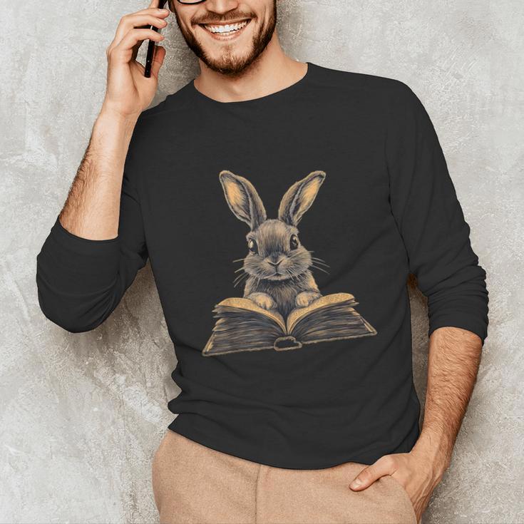 Cute Rabbit Bunny Book Lover Unisex Long Sleeve T-Shirt
