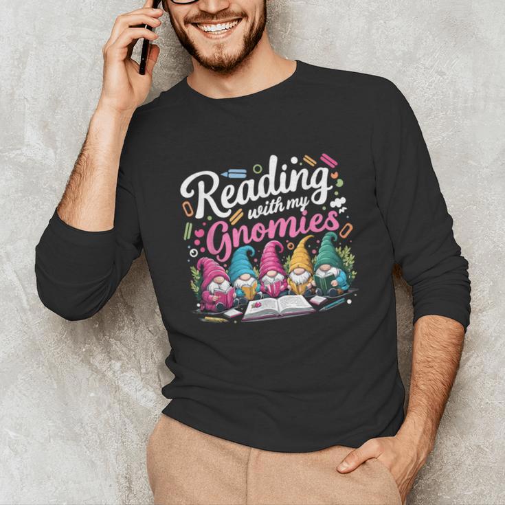 Cute Reading With My Gnomies Gnome Book Bookworm Lover Unisex Long Sleeve T-Shirt Cute Reading With My Gnomies Gnome Book Bookworm Lover Unisex Long Sleeve T-Shirt