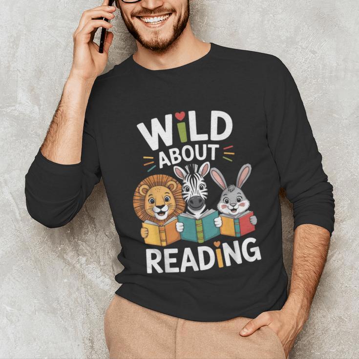 Cute Wildlife Zoo Animals For Book Reader Bookworms Unisex Long Sleeve T-Shirt Cute Wildlife Zoo Animals For Book Reader Bookworms Unisex Long Sleeve T-Shirt