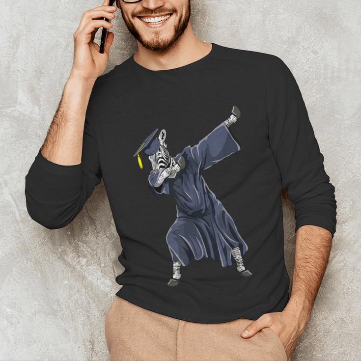 Dabbing Graduate Zebra Team Mascot Graduation Senior Shirt Unisex Long Sleeve T-Shirt