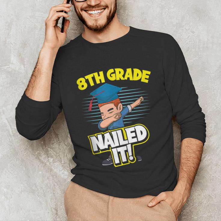 Dabbing Graduation Boy 8th Grade Class Of 2021 Unisex Long Sleeve T-Shirt