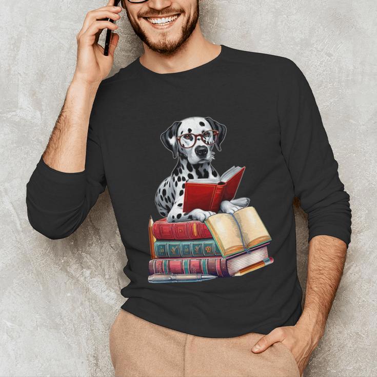 Dalmatian Reading Books Matching Bookworm Readers Librarian Unisex Long Sleeve T-Shirt Dalmatian Reading Books Matching Bookworm Readers Librarian Unisex Long Sleeve T-Shirt