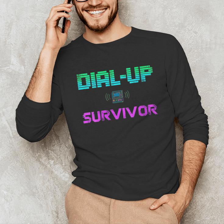 Dial Up Survivor Retro Modem Nostalgia Tech Top Unisex Long Sleeve T-Shirt Dial Up Survivor Retro Modem Nostalgia Tech Top Unisex Long Sleeve T-Shirt