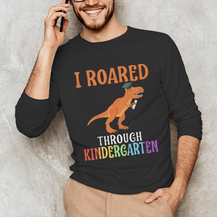 Dinosaur Graduation I Roared Through Kindergarten T-Shirt Unisex Long Sleeve T-Shirt
