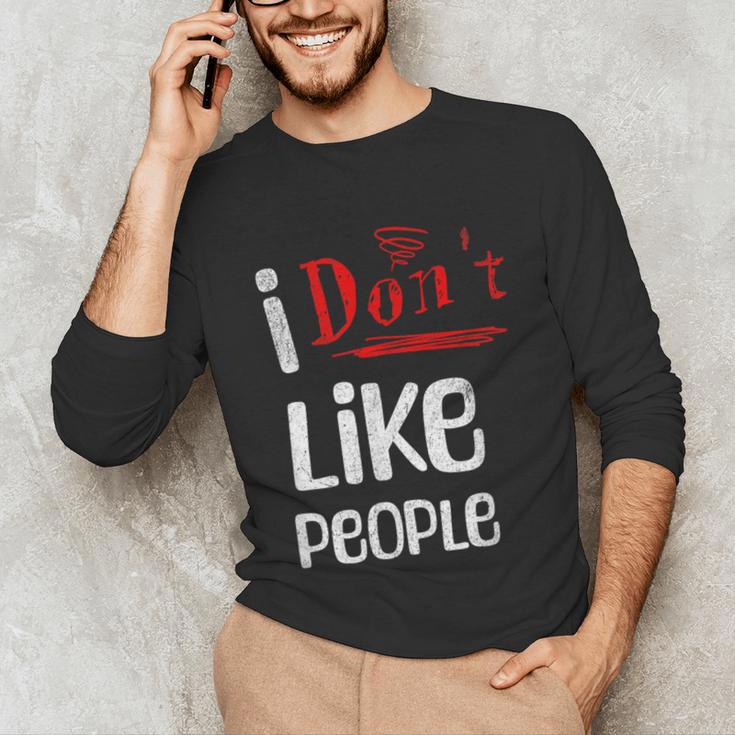 I Don't Like People Introvert Small Unisex Long Sleeve T-Shirt