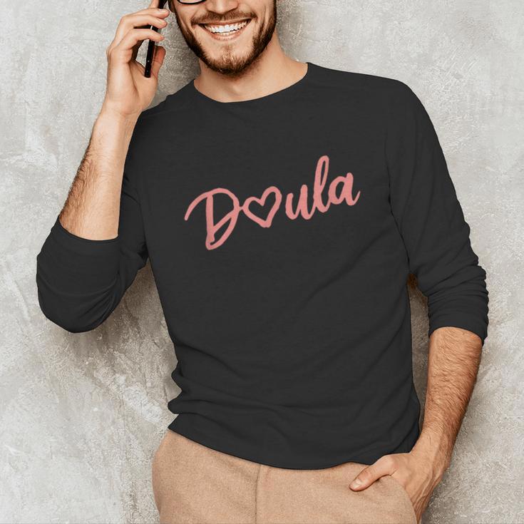 Doula Shirt Tee Heart Midwife Childbirth Graduation Unisex Long Sleeve T-Shirt