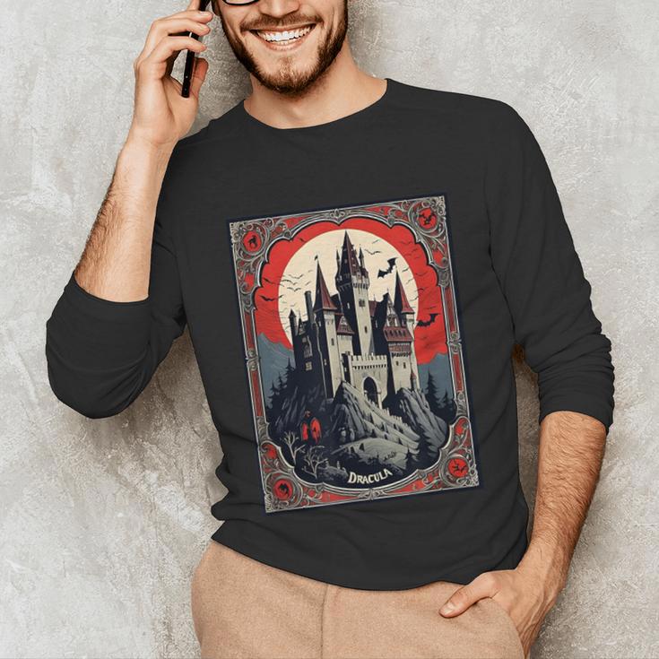 Dracula's Castle Book Cover Illustration Unisex Long Sleeve T-Shirt