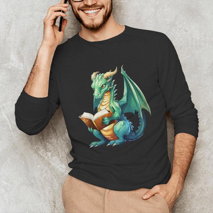 Dragon With Book Unisex Long Sleeve T-Shirt